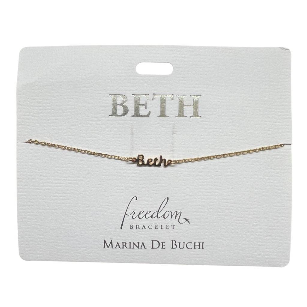 Marina De Buchi Personalized Luxe Name Beth Freedom Bracelet Jewelry Nwt Present 50$